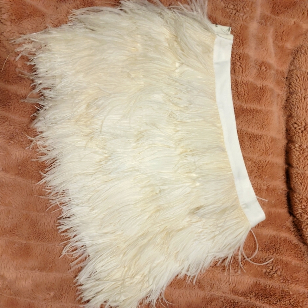 Feathered mini skirt